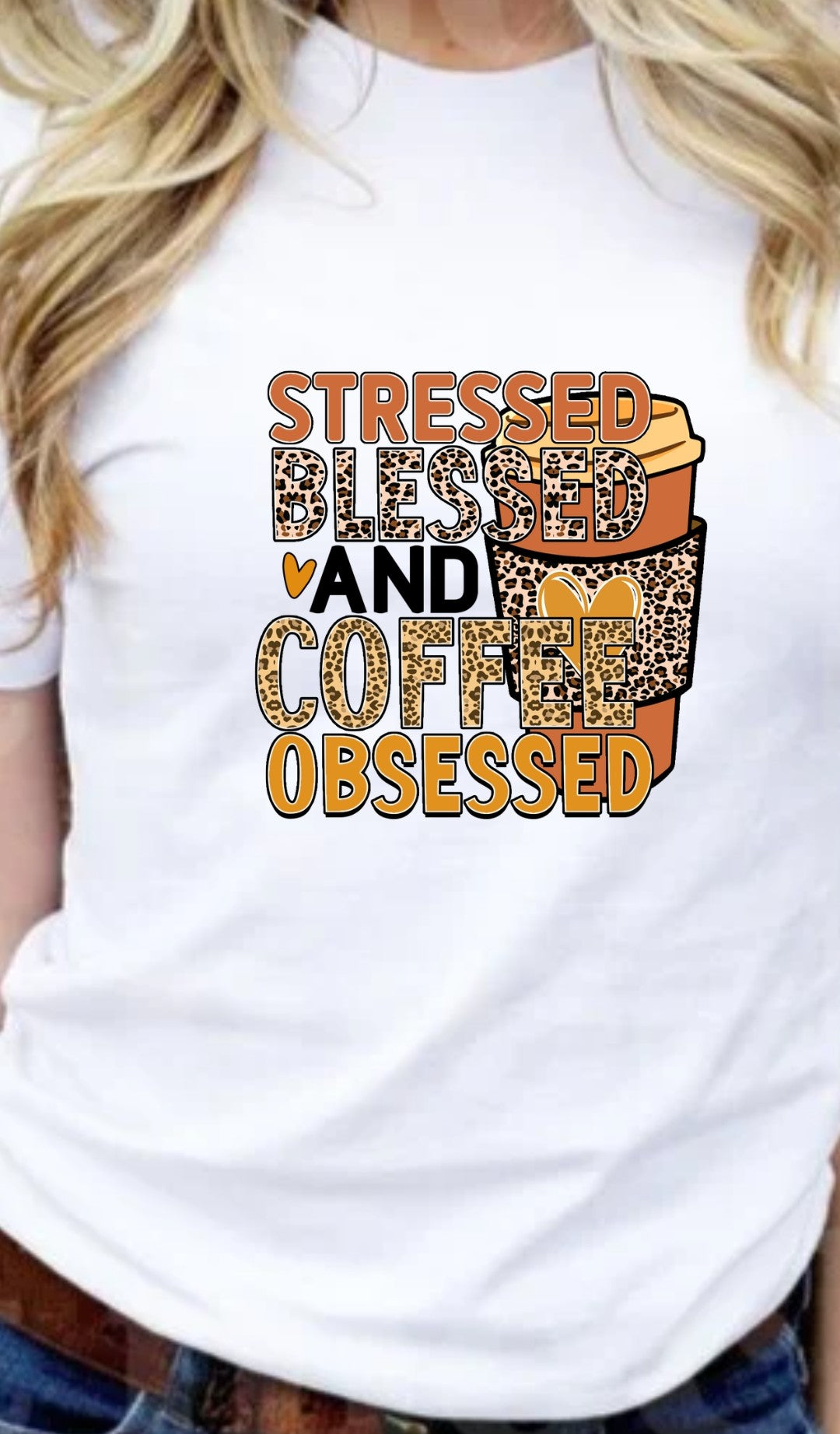 Stress Blessed And Coffee Obsessed T-Shirt