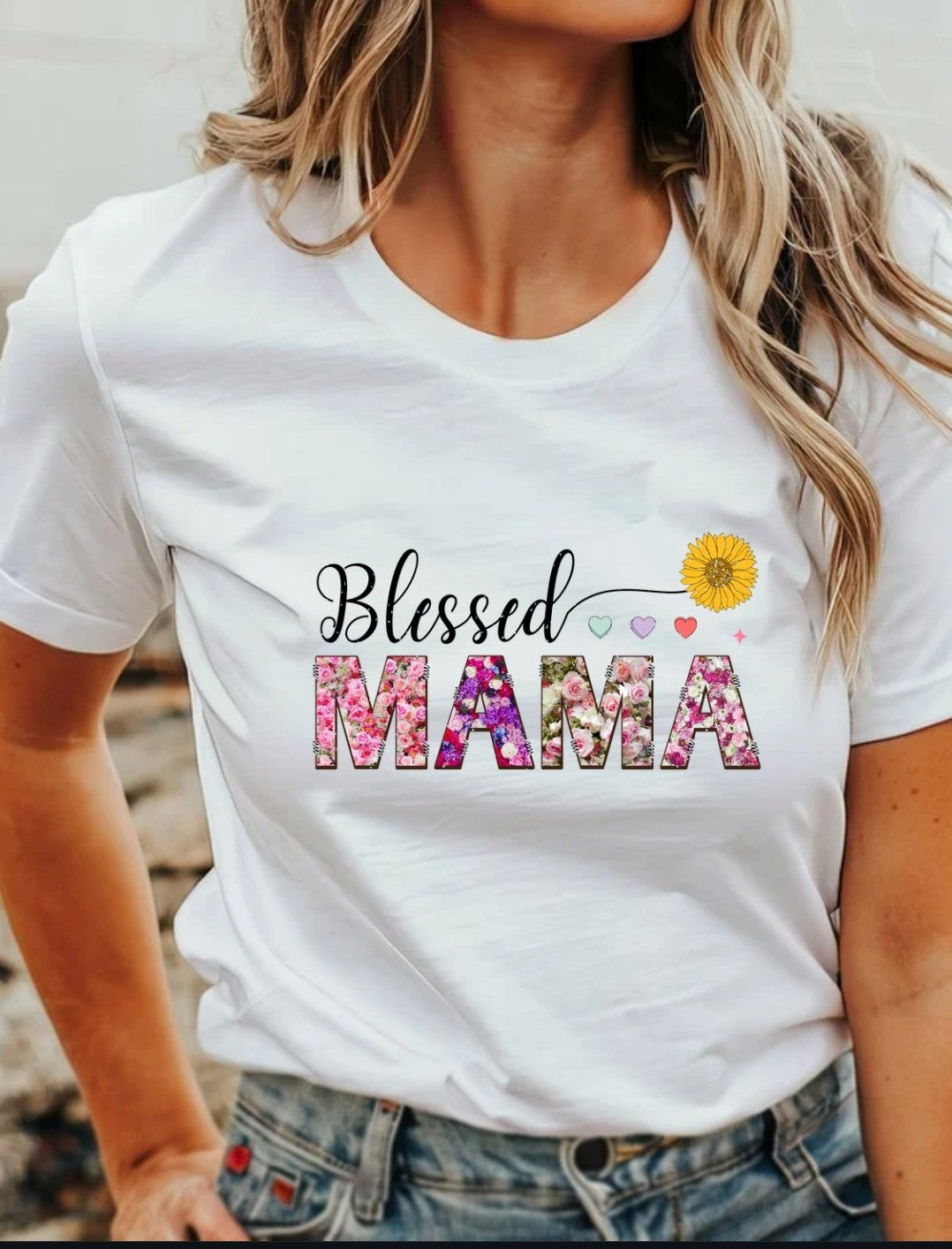 Pink Blessed Mama T-Shirt