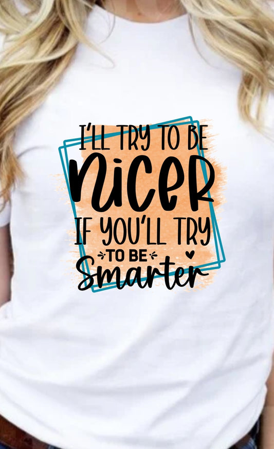 I'll Try To Be Nicer If You'll Try To Be Smarter T-Shirt