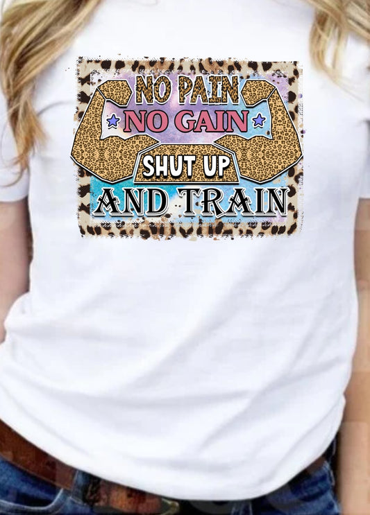 No Pain No Gain Shut Up And Train T-Shirt