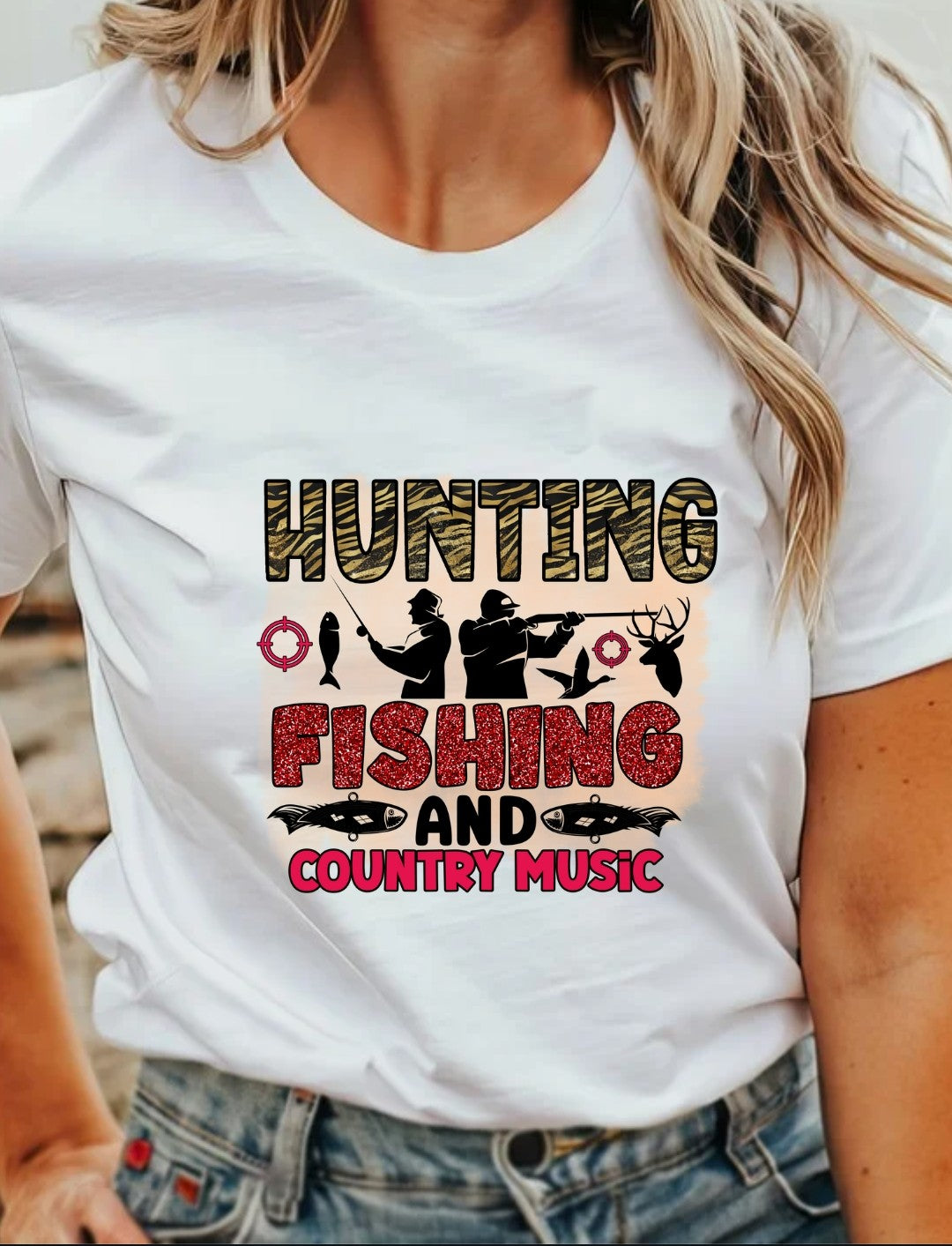 Hunting Fishing Country Music T-Shirt