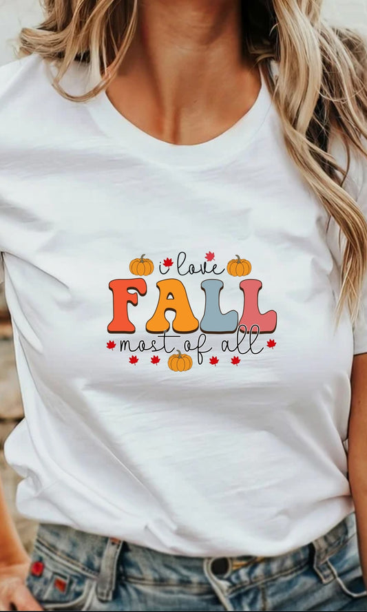 I Love Fall Most Of All Adult T-Shirt